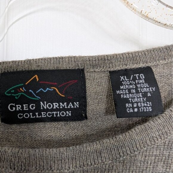 Greg Norman Merino Wool Sweater Mens Size XL Gray Knit Long Sleeve Crew Neck - Picture 6 of 11